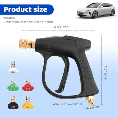 2026 New Short Pressure Washer Gun Kit,M22-14 Thread Car Wash Gun
