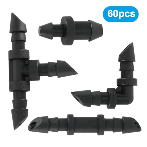 Drip Irrigation Fittings Kit, 1/4" Tubing, 60 Piece Set