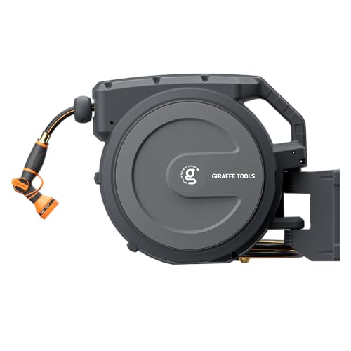 Giraffe Tools Retractable Garden Hose Reel 5/8 inch x 90 ft Auto Rewind - size: 5/8''90ft