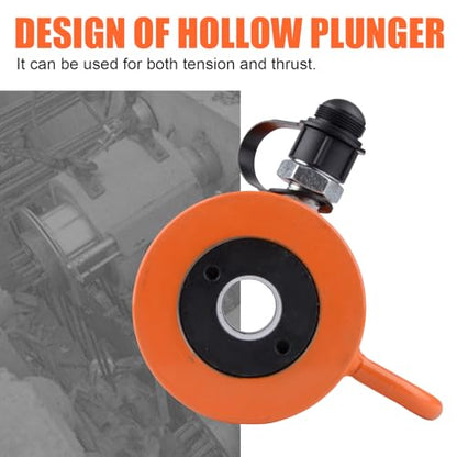HZLZRZ 30T Hydraulic Cylinder Jack Hollow Single Acting Hydraulic Ram Cylinder, Hydraulic Lifting Cylinders 4"(101mm) and Porta Power Kit (RCH-304) - style: RCH-304