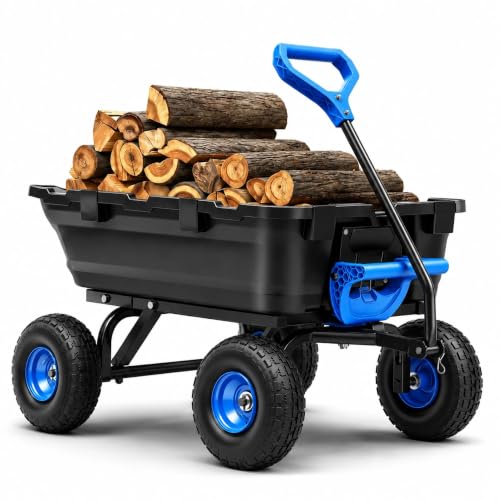 Wheelbarrow Garden Dump Cart Wagon 4 Cu.Ft. - color: 900lbs|blue
