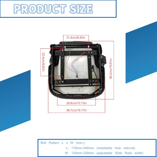 WFLNHB Universal Forklift Seat with Retractable Seat Belt Switch