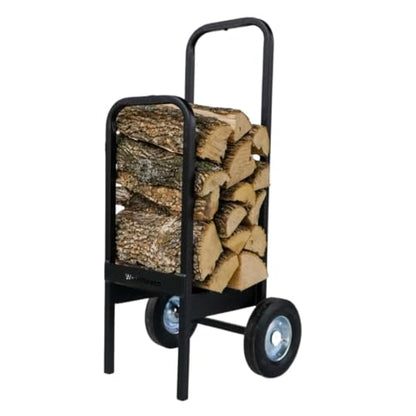 The Woodhaven Firewood Cart - Made in The USA - Convenient and Sturdy Rolling Wood Carrier for Easy Transport - Perfect for Indoor and Outdoor Use - Heavy Duty