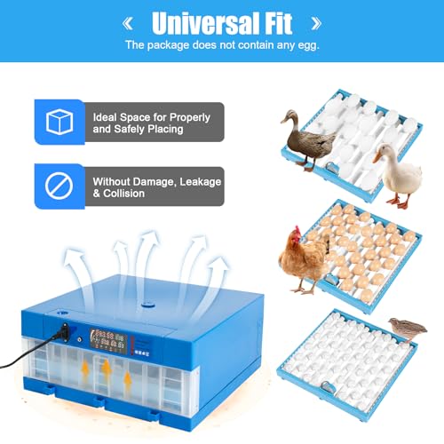 Automatic Egg Incubator,Digital Poultry Hatcher Machine,360° Automatic Egg Turning & Temperature Control,General Purpose Incubator for Hatching Chicken Duck Quail Eggs (48 Egg) - size: 48 Egg