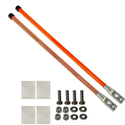 28" Snow Plow Markers Blade Guides Orange 3/4'' Built-in Steel Wire Stainless Steel Thickened Material Never Break Fit for Blizzard Boss SNO-Way Western Snowplows Pickup Truck SUV UTV ATV