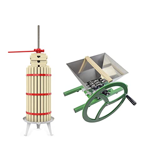 Fruit Wine Press and Crusher,100% Nature Apple&Grape&Berries Crusher Manual Juice Maker
