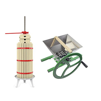 Fruit Wine Press and Crusher,100% Nature Apple&Grape&Berries Crusher Manual Juice Maker