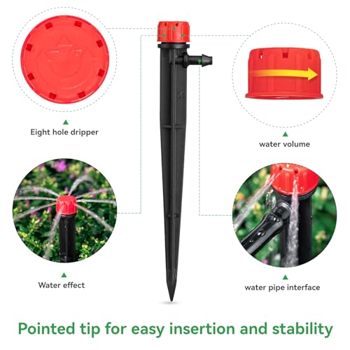 100pcs Drip Irrigation Emitters for 1/4" Drip Tubing - size: 100pcs Drip Emitters