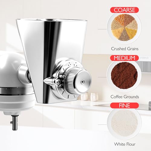 Grain Mill Attachment for KitchenAid Stand Mixers, 12 Level Adjustable