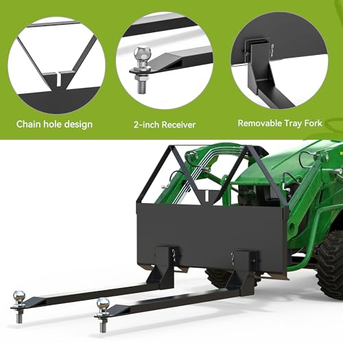 AUTOSAVER88 46" Pin-On Pallet Forks Frame Attachment, 2600 LB Capacity
