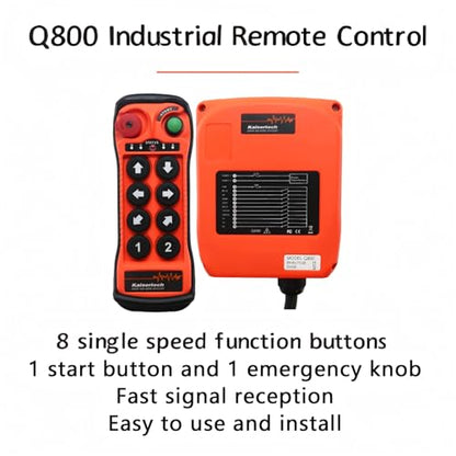 Q800 8-Button 2T1R Single Speed Industrial Wireless Crane Remote Control - style: Q800-ACDC12-24v-2T1R