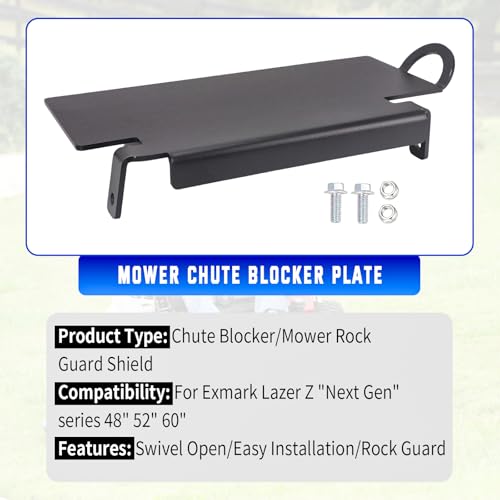 Mower Chute Blocker Plate Compatible with Exmark Lazer Z 48" 52" 60"