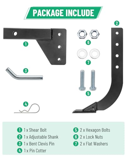 Upgraded Hitch Mounted Ripper, 16" Ripper Shank w/Adjustable Holes