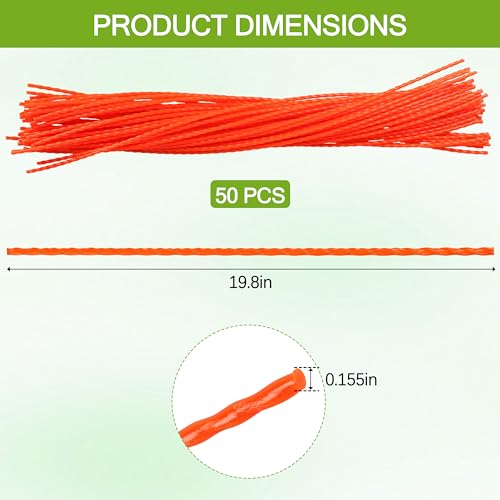 NyxVeil 50 Pcs 58620 String Line Walk Behind Trimmer String Twisted Line