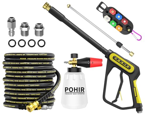 3/8'' 4800PSI Pressure Washer Hose and Gun 50FT