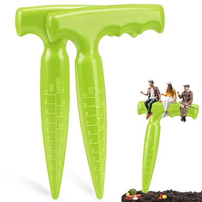 Seed Planter Tool, T-Handle Seed Dibber, Light Green, 2 Pack - color: Light Green, 2-Pack