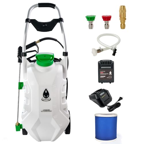 8 Gallon Backpack Sprayer with a Cart, Self-Cleaning Garden Sprayer, Heavy Duty Sprayer for Weeding, Cleaning, No Gear Limit, Variable Pressure - size: Self-Clean/8GL