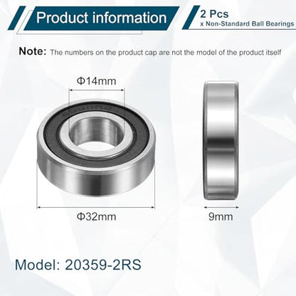 uxcell 2Pcs 14329-2RS Non-Standard Ball Bearings 14mm ID x32mm OD x9mm T - size: 14329-2RS