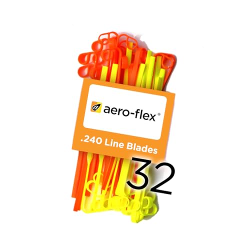 Aero-Flex® Premium Replacement Flexible Line Blades for Trimmers - Durable String Replacement - .240 Line Blades (32 Combo Pack)