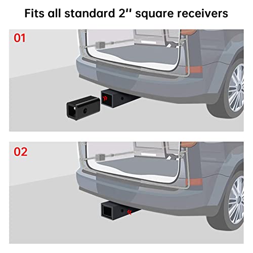 2" to 1-1/4" Hitch Receiver Adapter Insert Sleeve Mount Adapter - size: 2" to 1-1/4"