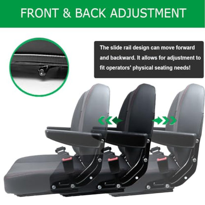 Tractor Seat Universal Zero Turn Mower Seat with Micro Switch,Slide Rail