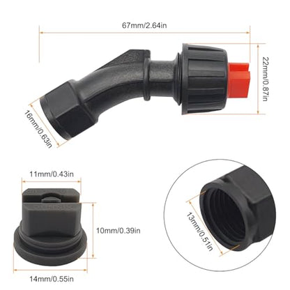 Spray Nozzle Tips Set, 110 Degree Flat Fan Shaped Nozzles + 8 Pcs 0.1-0.8mm Pore Spray Nozzle Tips, for the Replacement Boom Pump Sprayer Knapsack, Garden &Agricultural Greenhouse Sprayer Tank - style: A