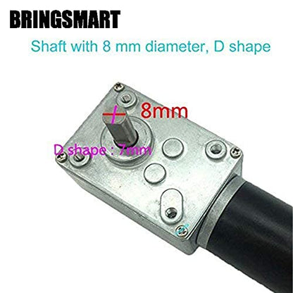 BRINGSMART 24V 5rpm DC Worm Gear Motor Self-Locking Mini Engine Turbine - size: 24V 5rpm