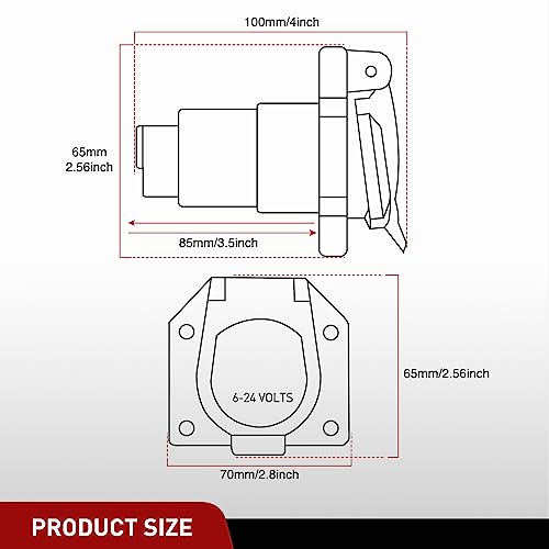 Nilight 7 Pin Male Trailer Round RV Blade Connector Socket - color: 7Pin Male Replacement Plug