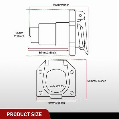 Nilight 7 Pin Male Trailer Round RV Blade Connector Socket - color: 7Pin Male Replacement Plug