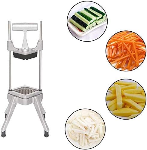 Commercial Vegetable Fruit Chopper W/6-Wedge Slicer&1/4″&3/8″&1/2" Blade Professional Food Dicer French Fry Cutter Stainless Steel Onion Slicer For Tomato Peppers Potato Mushroom - size: 19in Hand Pressure Style Chopper + 4 Blade