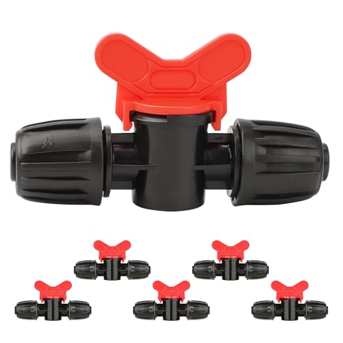 Bonviee 6-Pack 1/2-Inch Barbed Lock Irrigation Shut-Off Valves - size: 1/2" Barbed Valve