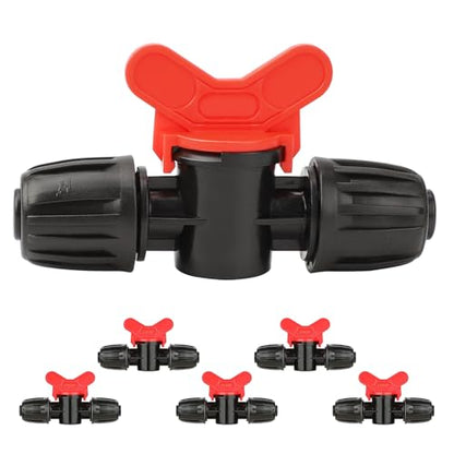 Bonviee 6-Pack 1/2-Inch Barbed Lock Irrigation Shut-Off Valves - size: 1/2" Barbed Valve