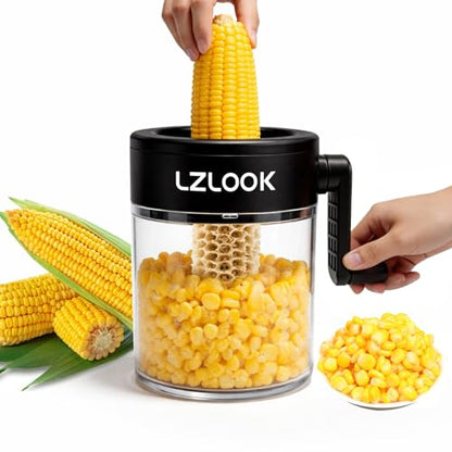 Corn Peeler for Corn on the Cob, Corn Stripper Tool with Rotating Handle
