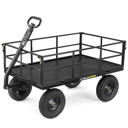Gorilla Carts Steel Utility Garden Cart, 1200 lb. Capacity, Black - color: Black
