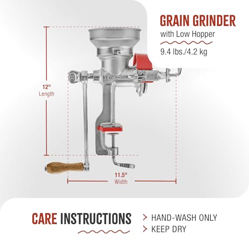 Victoria Manual Cast Iron Grain Mill 1200g with Low Hopper