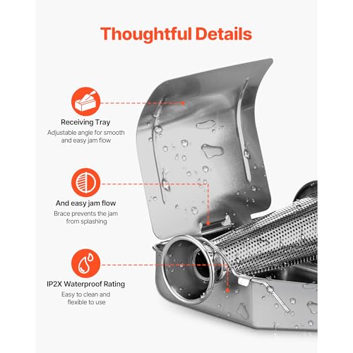 VBENLEM 110V Electric Tomato Strainer 370W Commercial Grade Tomato Milling Machine Stainless Steel Tomato Press and Strainer 90-160 Kg/H Pure Copper Motor Food Strainer and Sauce Maker