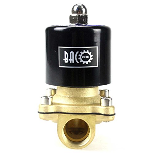 BACOENG 1/2" DC12V Electric Solenoid Valve (NPT, Brass, Normally Closed) - size: 1/2"NPT-Brass
