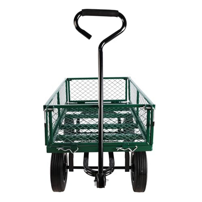 Wagon Removable Side, can be Used for Farm, Warehouse, etc. Garden car, Solid Wheels (Green Solid Wheels) - color: Green Solid Wheels