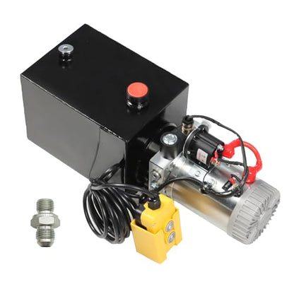 Nakkaa 12V DC 8 Quart Single Acting Hydraulic Pump Hydraulic Power Unit - size: 8 Quart Single