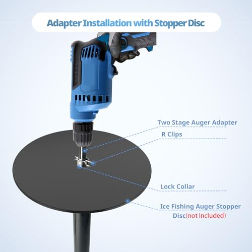 Neeki Two Stage Auger Adapter, Ice Auger Drill Adapter for 1/2" Hand Drills