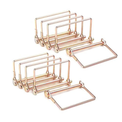 10 Pack 1/4x4 Inch Trailer Coupler Pin Heavy Duty Wire Lock Pin PTO Shaft Locking Hitch Pin Safety Towing Hitch Pin Trailer Accessories for Farm Trailers Wagons Lawn Garden (Gold) - color: Gold