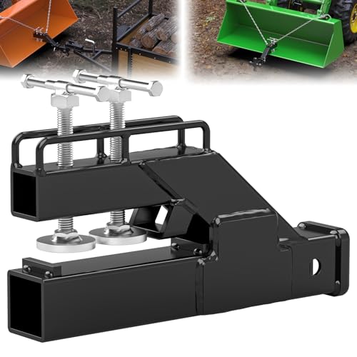 2026 Upgraded Clamp on Trailer Hitch for Tractor Bucket - color: Black