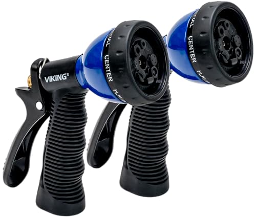 VIKING Garden Hose Nozzle with 8 Spray Patterns for Washing Cars - style: 8 Pattern Hand Control 2 Pack