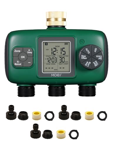 MOES 3 Zone Sprinkler Timer for Garden Hose,Brass Inlet Water Timer - size: 3 Outlet