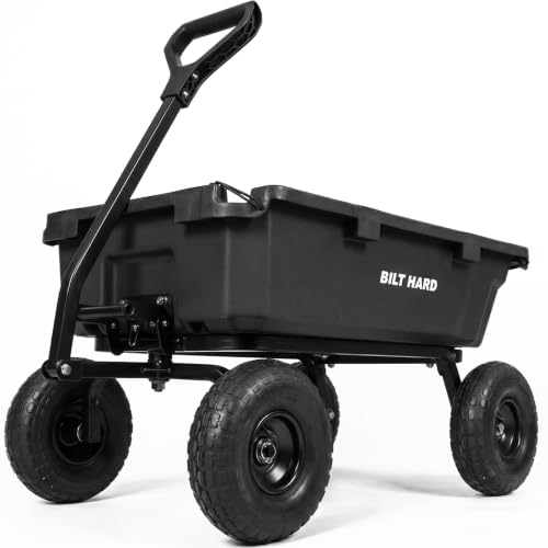 BILT HARD 900 lb 5 Cu. Ft. Poly Dump Cart with 10 in All-Terrain Tires
