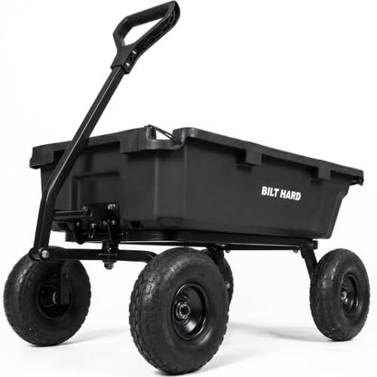 BILT HARD 900 lb 5 Cu. Ft. Poly Dump Cart with 10 in All-Terrain Tires