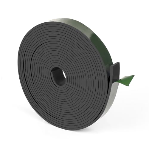 HooTown Adhesive Solid Rubber Strips, Self Neoprene Rubber Sheet Rolls Seal - size: 1”Wide x 240”Long, style: 1/8" Thick Adhesive