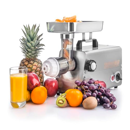 STX International Turboforce HD (Heavy Duty) 3500 Series 7-in-1 Electric Meat Grinder | Sausage Stuffer | Kubbe Maker | Foot Pedal | Juicer | 5 Grinding Plates | Stainless Steel Blades & More Included - size: 7-In-1 - Size #12 with Juicer & Foot Pedal