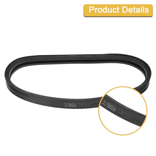 uxcell 1 Pack 2/B53 Classic Wrapped 2 Banded V-Belt, 56" Outside Circumference Wrapped 2 Banded Industrial Rubber V-Belt B Profile V-Belt for Industrial Machinery Equipment, Black - size: 2/B53