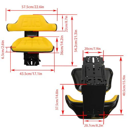 Comfortable Yellow Suspension Tractor Seat